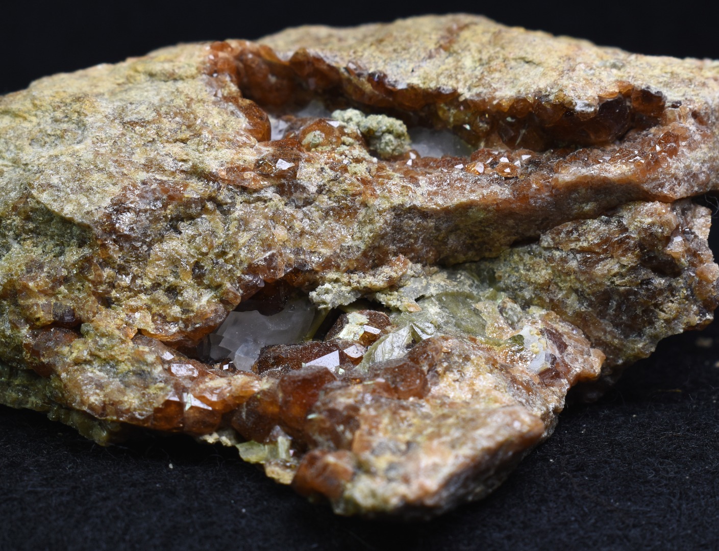 Grossular Garnet Hessonite Cluster with Green Epidote Crystal Specimen from Coyote Front Range, California - 221 grams #05 - Image 7