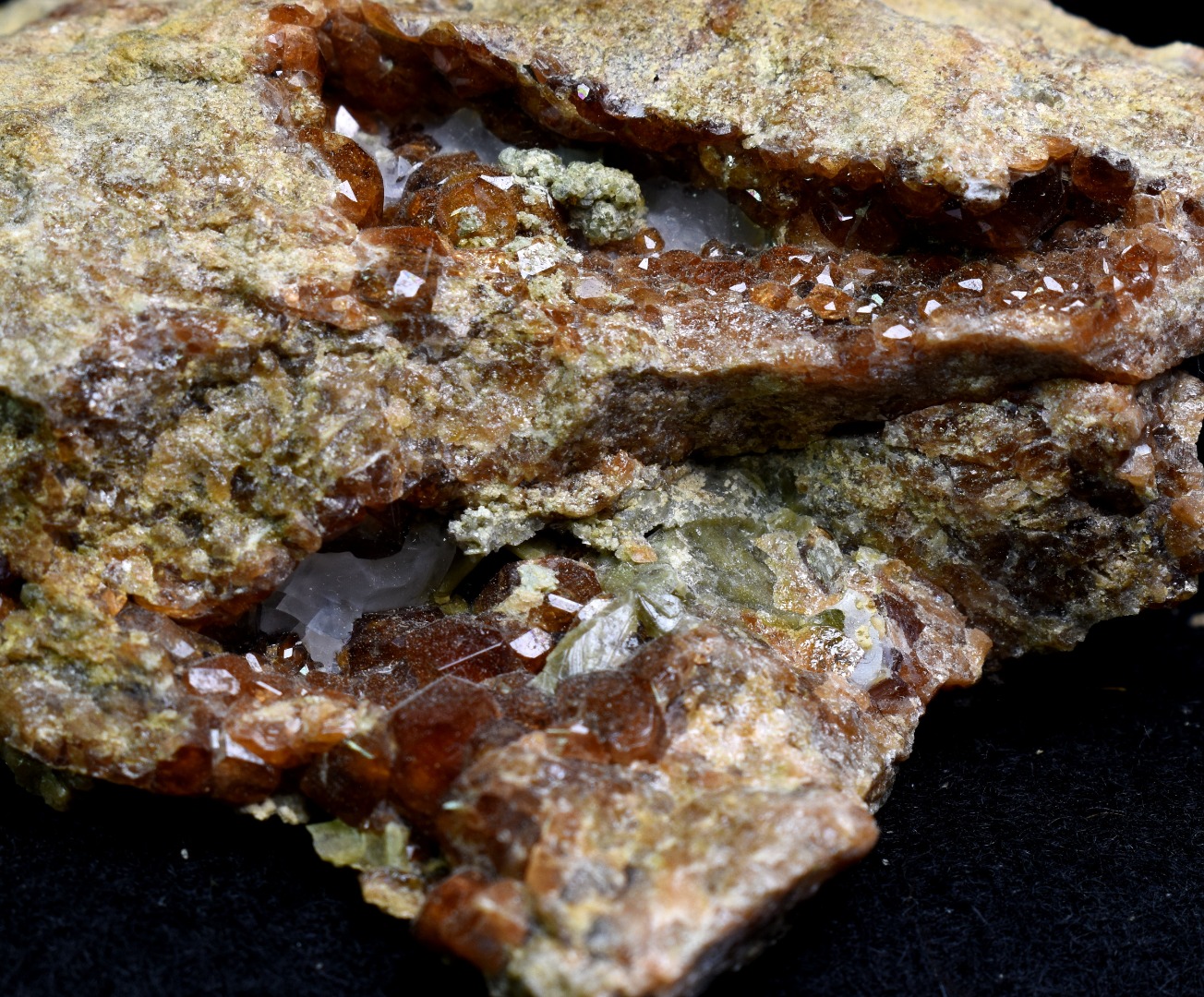 Grossular Garnet Hessonite Cluster with Green Epidote Crystal Specimen from Coyote Front Range, California - 221 grams #05 - Image 6