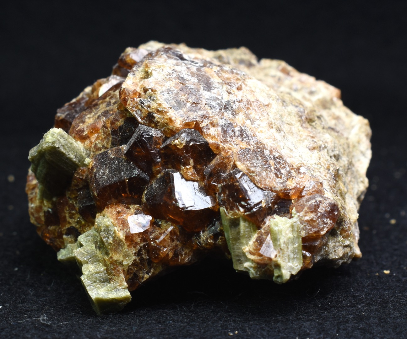 Grossular Garnet Hessonite Cluster with Green Epidote Crystal Specimen from Coyote Front Range, California - 160 grams #07 - Image 3