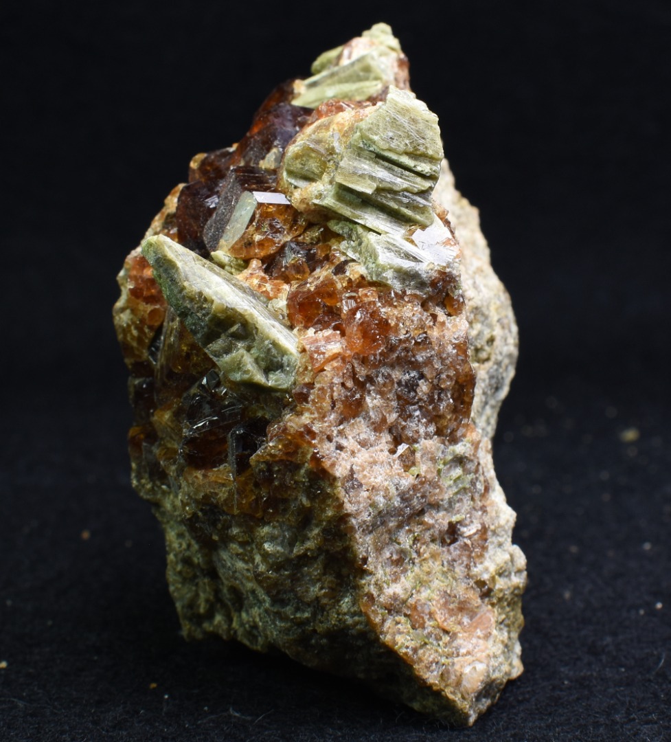 Grossular Garnet Hessonite Cluster with Green Epidote Crystal Specimen from Coyote Front Range, California - 160 grams #07 - Image 5