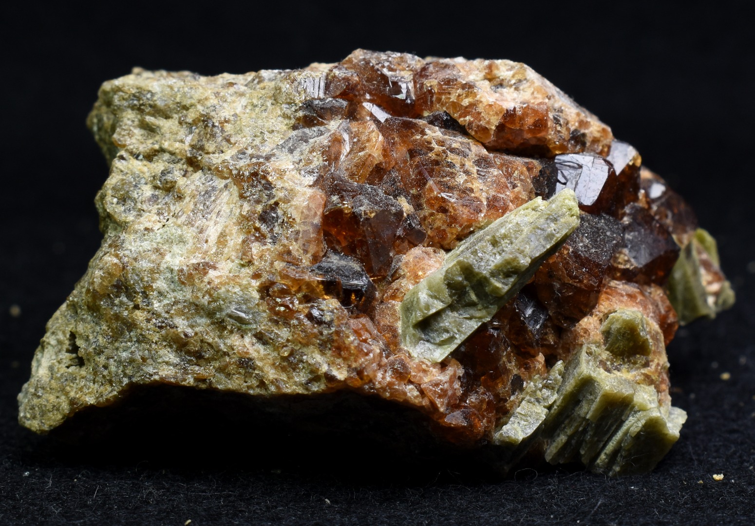 Grossular Garnet Hessonite Cluster with Green Epidote Crystal Specimen from Coyote Front Range, California - 160 grams #07 - Image 4
