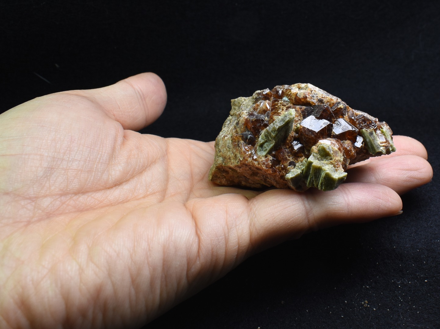 Grossular Garnet Hessonite Cluster with Green Epidote Crystal Specimen from Coyote Front Range, California - 160 grams #07 - Image 6