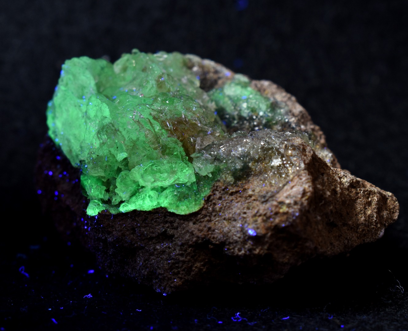 Mexican Hyalite Opal Collector Grade Specimen Stone on Matrix - UV Reactive Fluorescent - 59 grams #07 - Image 5