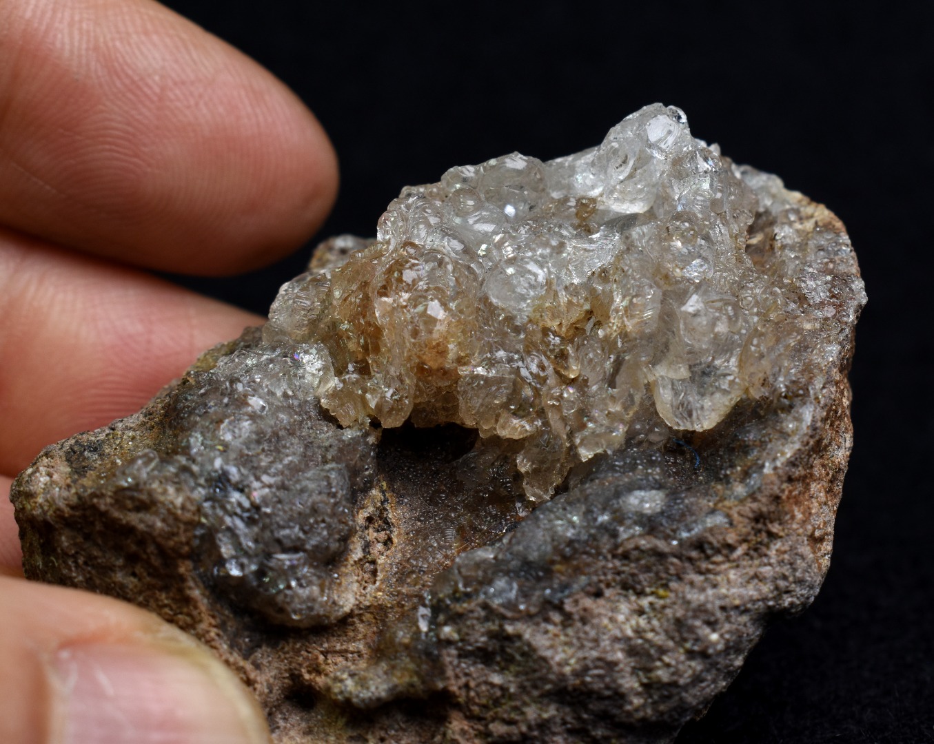 Mexican Hyalite Opal Collector Grade Specimen Stone on Matrix - UV Reactive Fluorescent - 59 grams #07 - Image 3
