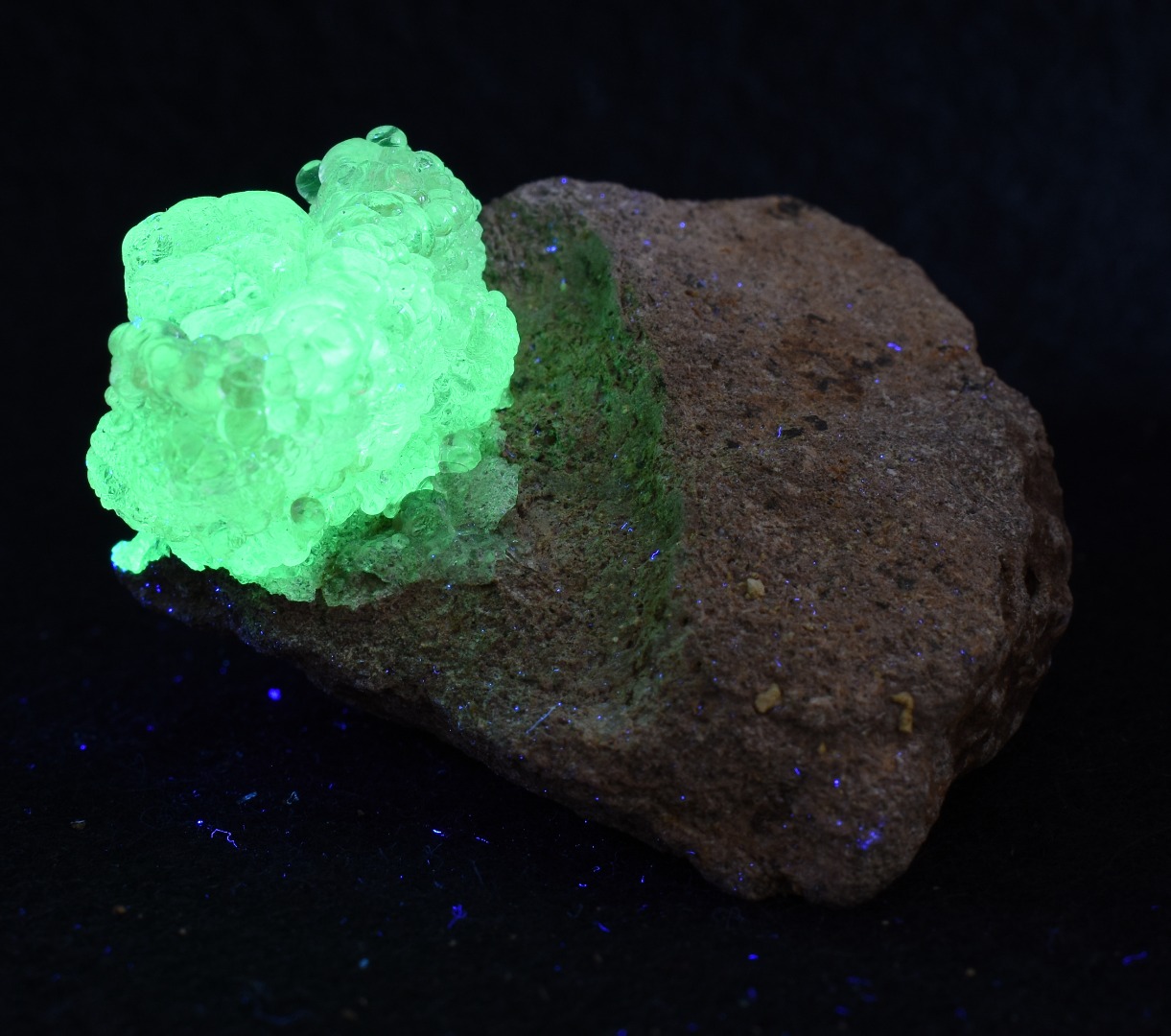 Mexican Hyalite Opal Collector Grade Specimen Stone on Matrix - UV Reactive Fluorescent - 69 grams #09 - Image 9