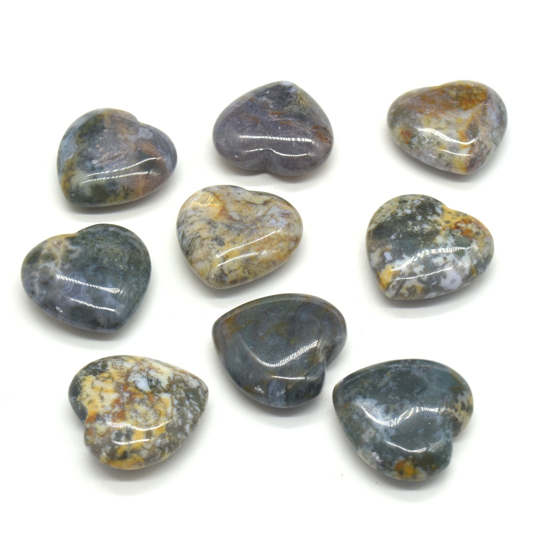 Ocean Jasper Heart - 3cm - 1 Count