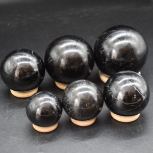 Black Tourmaline Crystal Sphere Ball - 4cm, 4.5cm, 5cm, 5.5cm - 6cm, 7cm , 7.5cm sizes