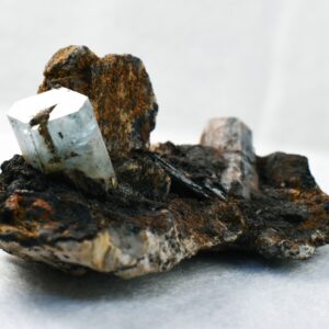 Beryl var. Aquamarine with Schorl Black Tourmaline & Feldspar from Erongo Mountains, Namibia - 67.3 grams #A2