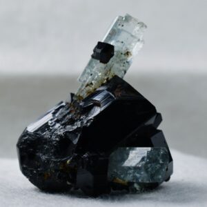 Beryl var. Aquamarine with Schorl Black Tourmaline from Erongo Mountains, Namibia - 49.2 grams #A7
