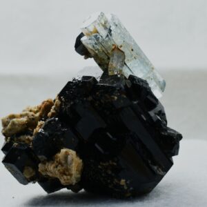 Beryl var. Aquamarine with Schorl Black Tourmaline & Feldspar from Erongo Mountains, Namibia - 161.5 grams #A13