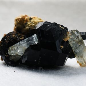 Beryl var. Aquamarine with Schorl Black Tourmaline & Feldspar from Erongo Mountains, Namibia - 45.9 grams #A17