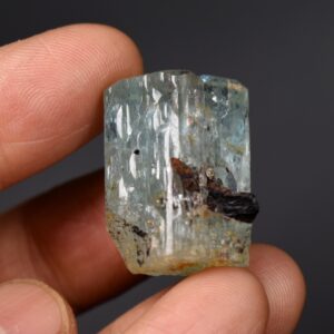 Beryl var. Aquamarine with Schorl Black Tourmaline from Erongo Mountains, Namibia - 14.7 grams #A22