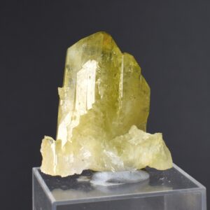 Brazilianite Crystal Cluster with Albite - from Linopolis, Minas Gerais, Brazil, museum quality, 19g