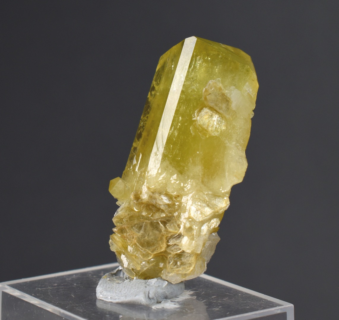 Brazilianite Crystal Cluster with Albite & Muscovite - from Linopolis, Minas Gerais, Brazil, museum quality, 18g