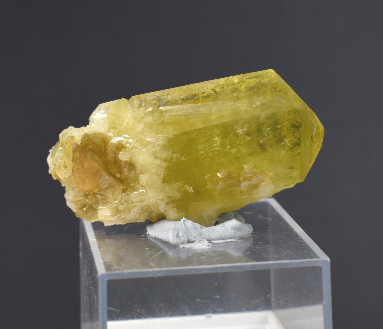 Brazilianite Crystal Cluster with Albite & Muscovite - from Linopolis, Minas Gerais, Brazil, museum quality, 18g - Image 6