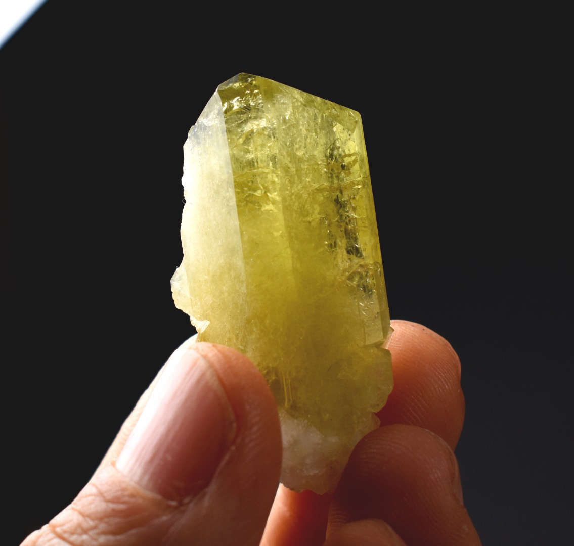 Brazilianite Crystal Cluster with Albite & Muscovite - from Linopolis, Minas Gerais, Brazil, museum quality, 18g - Image 8