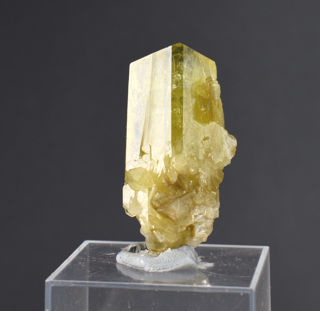 Brazilianite Crystal Cluster with Albite & Muscovite - from Linopolis, Minas Gerais, Brazil, museum quality, 18g - Image 2