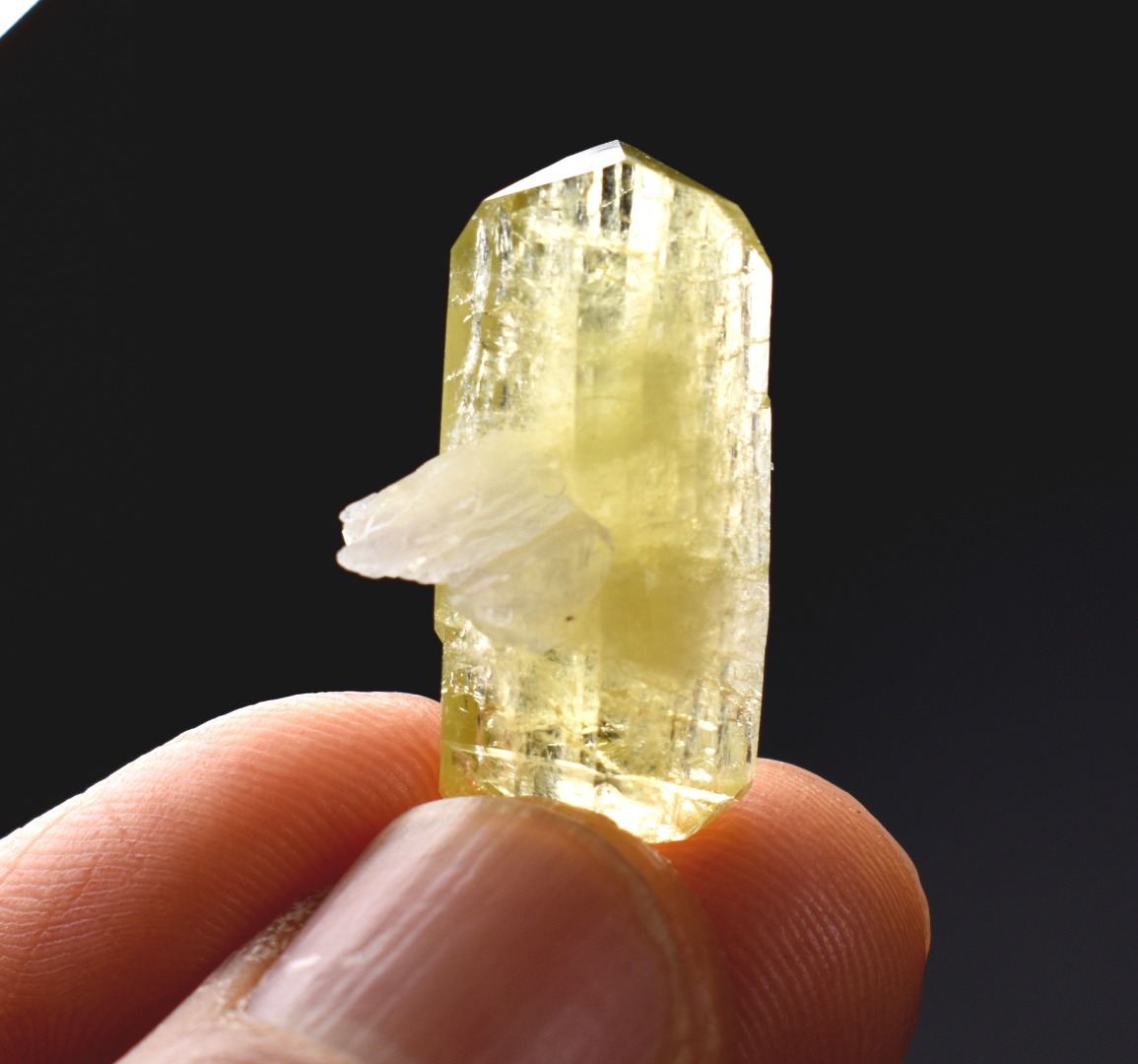Brazilianite Crystal Cluster with Albite & Muscovite - from Linopolis, Minas Gerais, Brazil, museum quality, 3.5g - Image 6