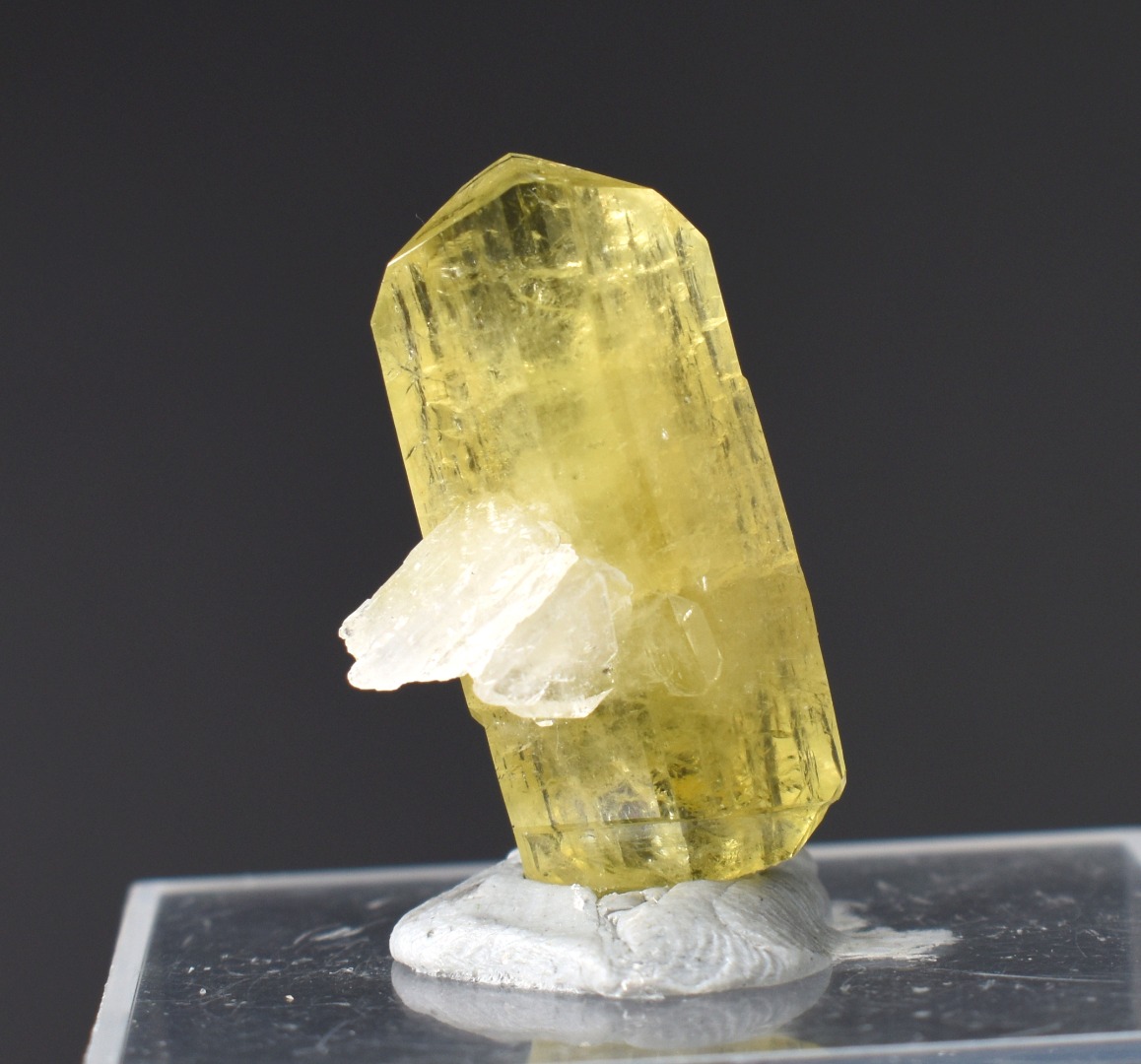 Brazilianite Crystal Cluster with Albite & Muscovite - from Linopolis, Minas Gerais, Brazil, museum quality, 3.5g - Image 3