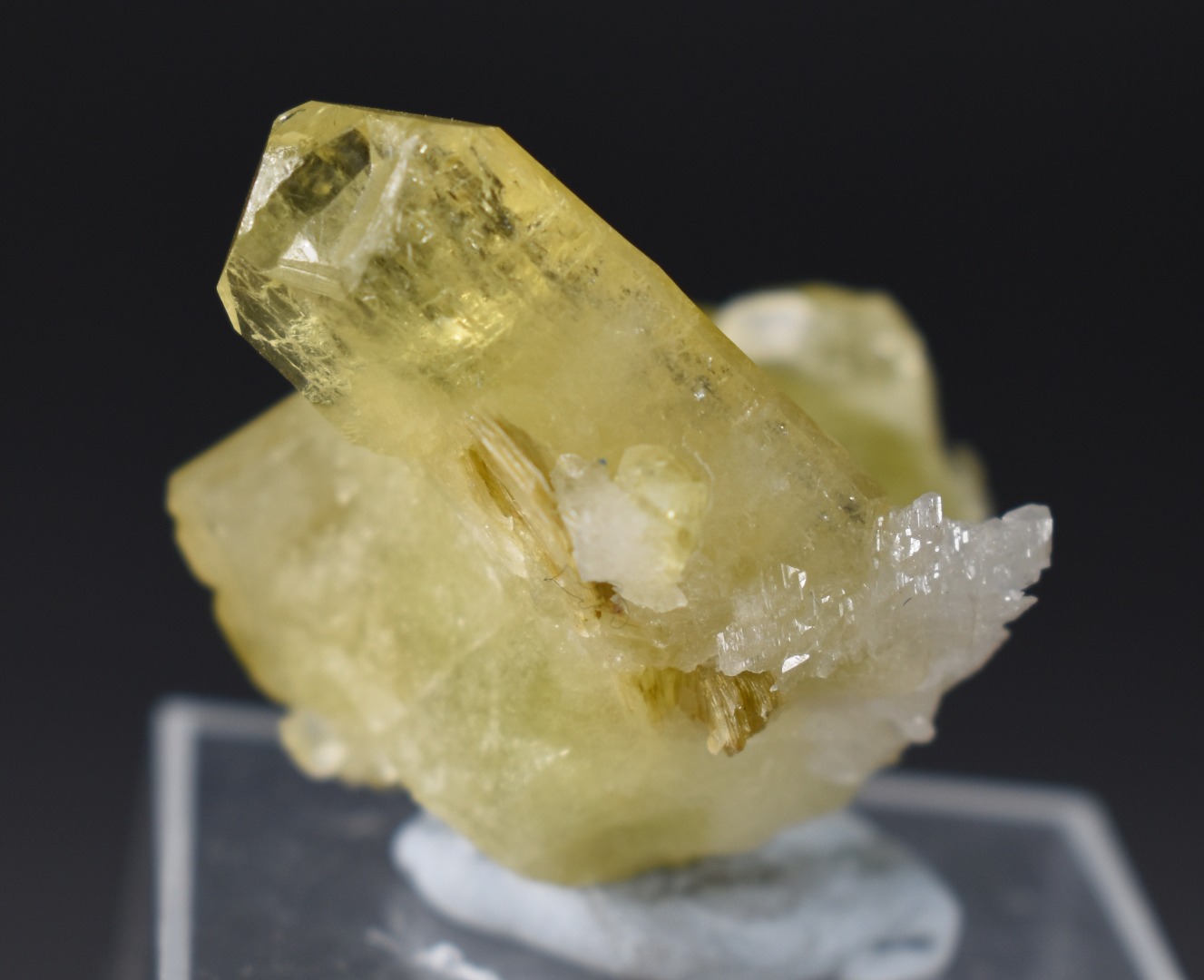 Brazilianite Crystal Cluster with Albite & Muscovite - from Linopolis, Minas Gerais, Brazil, museum quality, 24g - Image 9