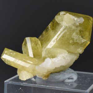 Brazilianite Crystal Cluster with Albite & Muscovite - from Linopolis, Minas Gerais, Brazil, museum quality, 24g