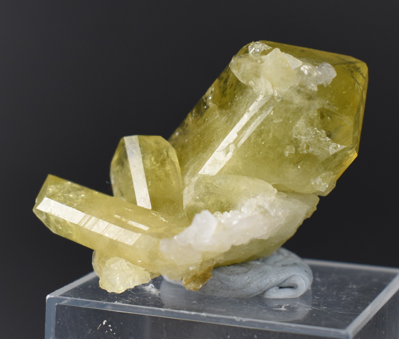 Brazilianite Crystal Cluster with Albite & Muscovite - from Linopolis, Minas Gerais, Brazil, museum quality, 24g