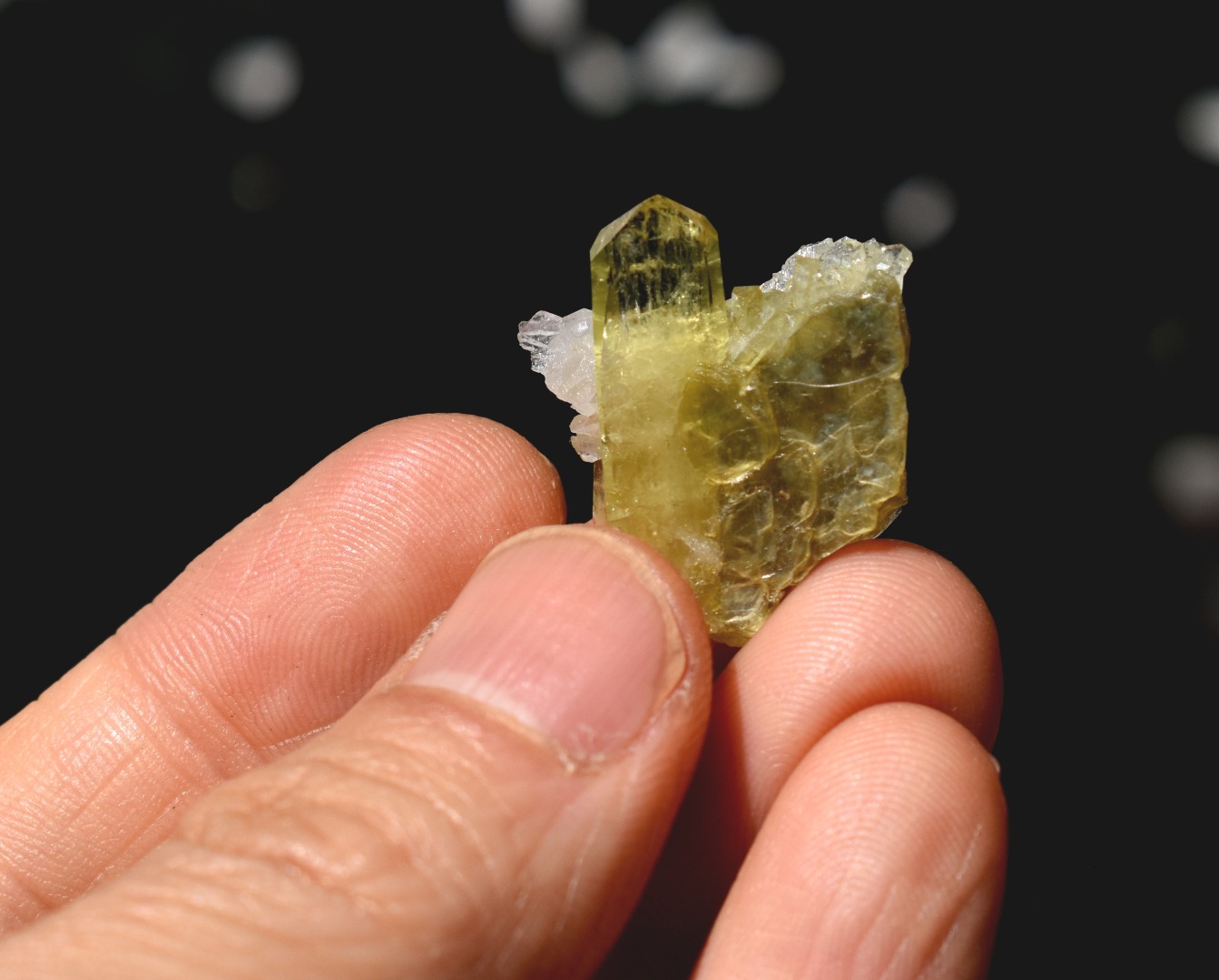 Brazilianite Crystal Cluster with Albite & Muscovite - from Linopolis, Minas Gerais, Brazil, museum quality, 4.7g - Image 8