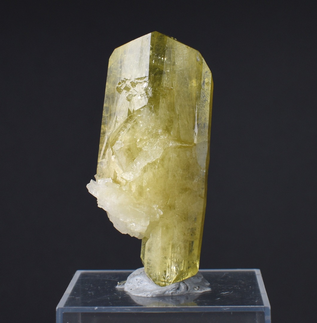 Brazilianite Crystal Cluster with Albite Feldspar - from Linopolis, Minas Gerais, Brazil, museum quality, 21g