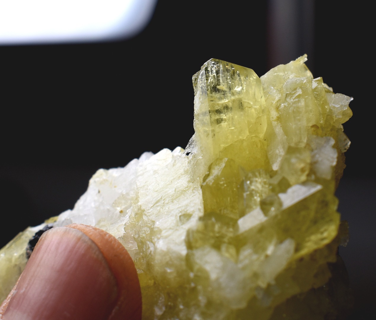 Brazilianite Crystal Cluster with Albite, Muscovite, Black Tourmaline - from Linopolis, Minas Gerais, Brazil, museum quality, 59.8g - Image 8