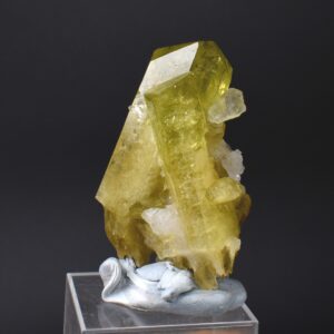Brazilianite Crystal Cluster with Albite & Muscovite - from Linopolis, Minas Gerais, Brazil, museum quality, 50g