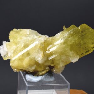 Brazilianite Crystal Cluster with Albite & Muscovite - from Linopolis, Minas Gerais, Brazil, museum quality, 76g