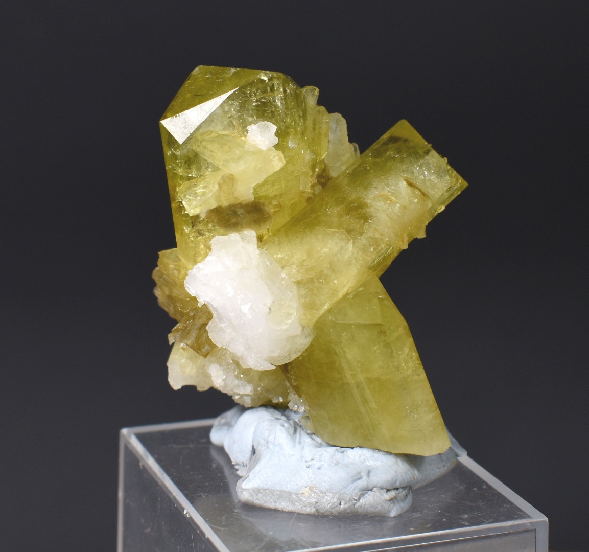 Brazilianite Crystal Cluster with Albite & Muscovite - from Linopolis, Minas Gerais, Brazil, museum quality, 28g