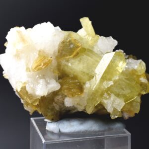 Brazilianite Crystal Cluster with Albite & Muscovite - from Linopolis, Minas Gerais, Brazil, museum quality, 114g
