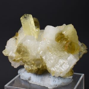 Brazilianite Crystal Cluster with Albite & Muscovite - from Linopolis, Minas Gerais, Brazil, museum quality, 48g