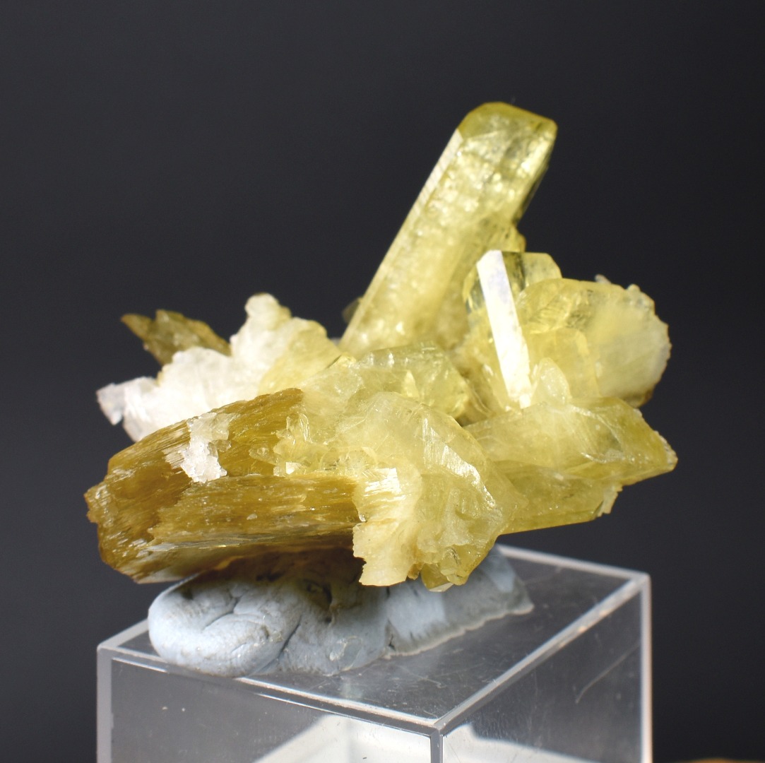 Brazilianite Crystal Cluster with Albite & Muscovite - from Linopolis, Minas Gerais, Brazil, museum quality, 35g