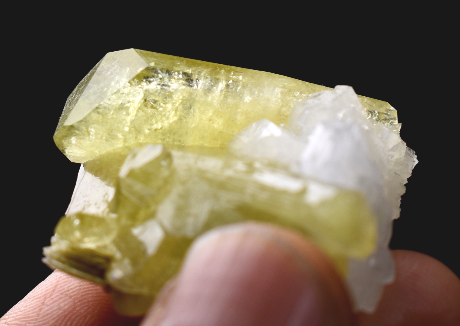 Brazilianite Crystal Cluster with Albite & Muscovite - from Linopolis, Minas Gerais, Brazil, museum quality, 27g - Image 5