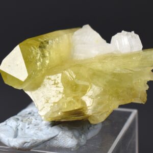 Brazilianite Crystal Cluster with Albite & Muscovite - from Linopolis, Minas Gerais, Brazil, museum quality, 27g