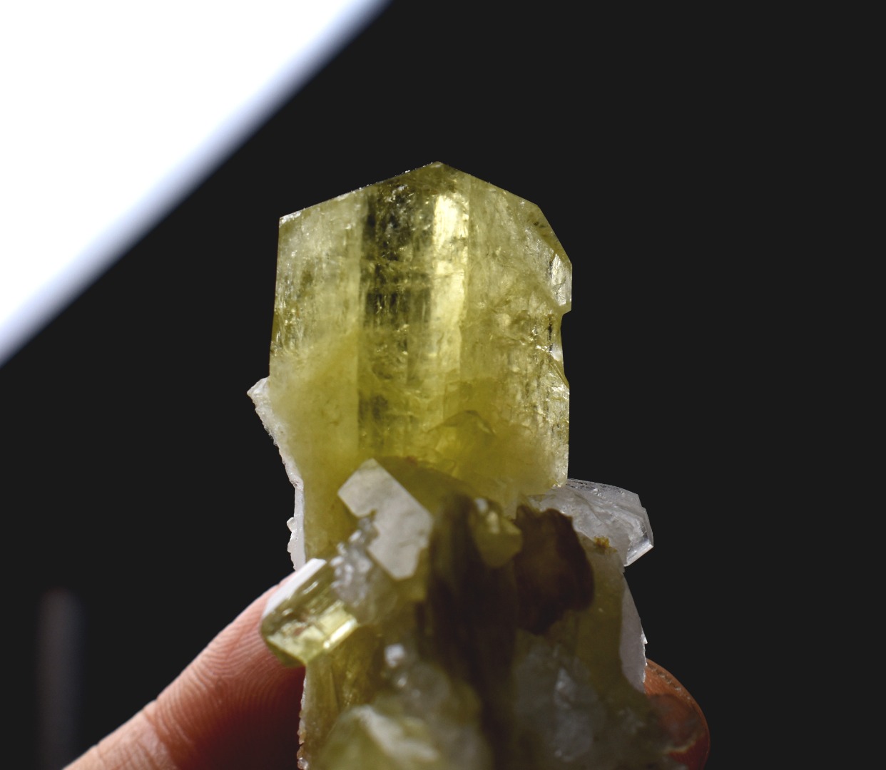 Brazilianite Crystal Cluster with Albite & Muscovite - from Linopolis, Minas Gerais, Brazil, museum quality, 42g - Image 8
