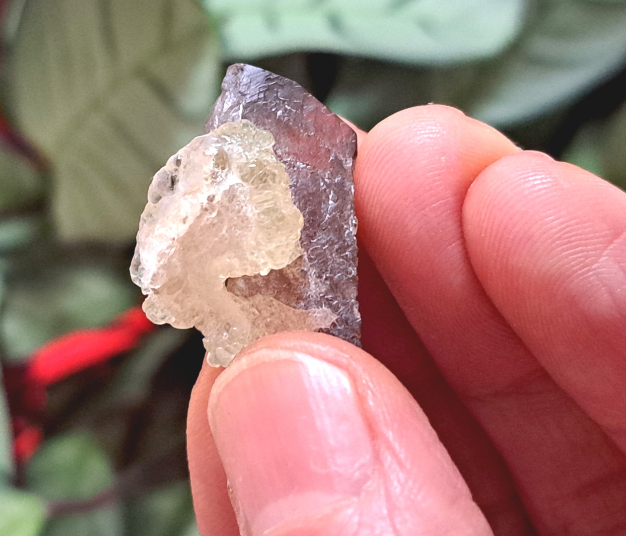 Fluorescent Hyalite Opal with Smoky Quartz - Mineral from Erongo Mountains Namibia, 5.7 grams - Image 7