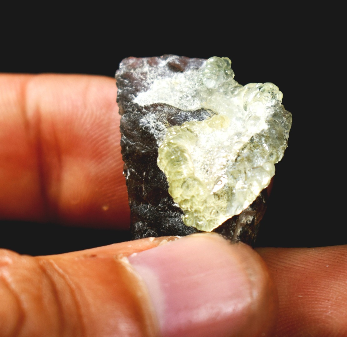 Fluorescent Hyalite Opal with Smoky Quartz - Mineral from Erongo Mountains Namibia, 5.7 grams - Image 5