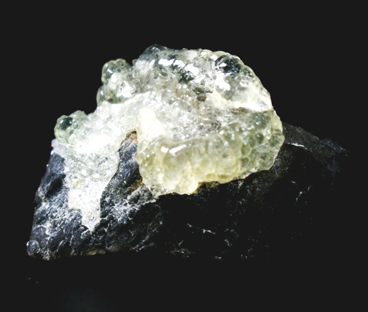 Fluorescent Hyalite Opal with Smoky Quartz - Mineral from Erongo Mountains Namibia, 5.7 grams - Image 4