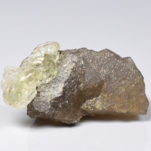 Fluorescent Hyalite Opal with Smoky Quartz, Black Tourmaline - Mineral from Erongo Mountains Namibia, 9 grams