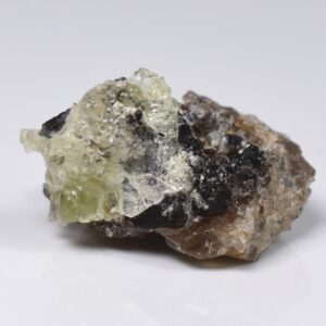 Fluorescent Hyalite Opal with Smoky Quartz, Black Tourmaline - Mineral from Erongo Mountains Namibia, 8 grams