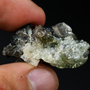 Fluorescent Hyalite Opal with Smoky Quartz, Black Tourmaline - Mineral from Erongo Mountains Namibia, 7 grams
