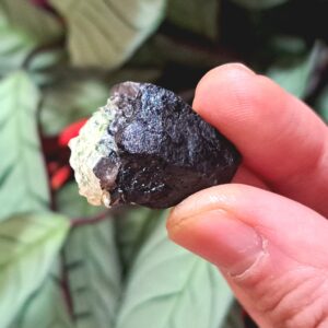 Fluorescent Hyalite Opal with Black Tourmaline - Mineral from Erongo Mountains Namibia, 13 grams