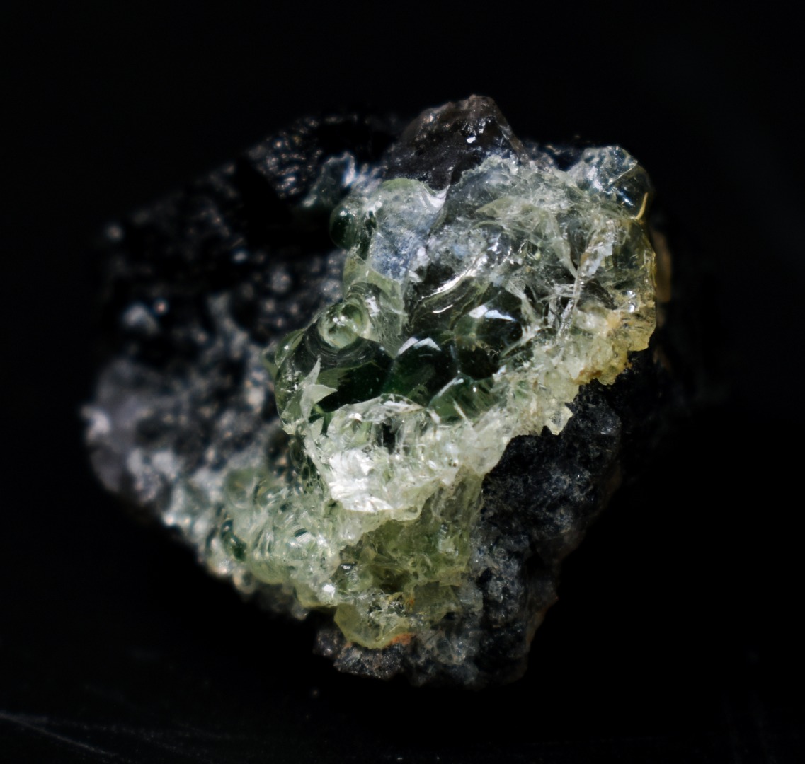 Fluorescent Hyalite Opal with Black Tourmaline - Mineral from Erongo Mountains Namibia, 13 grams - Image 8