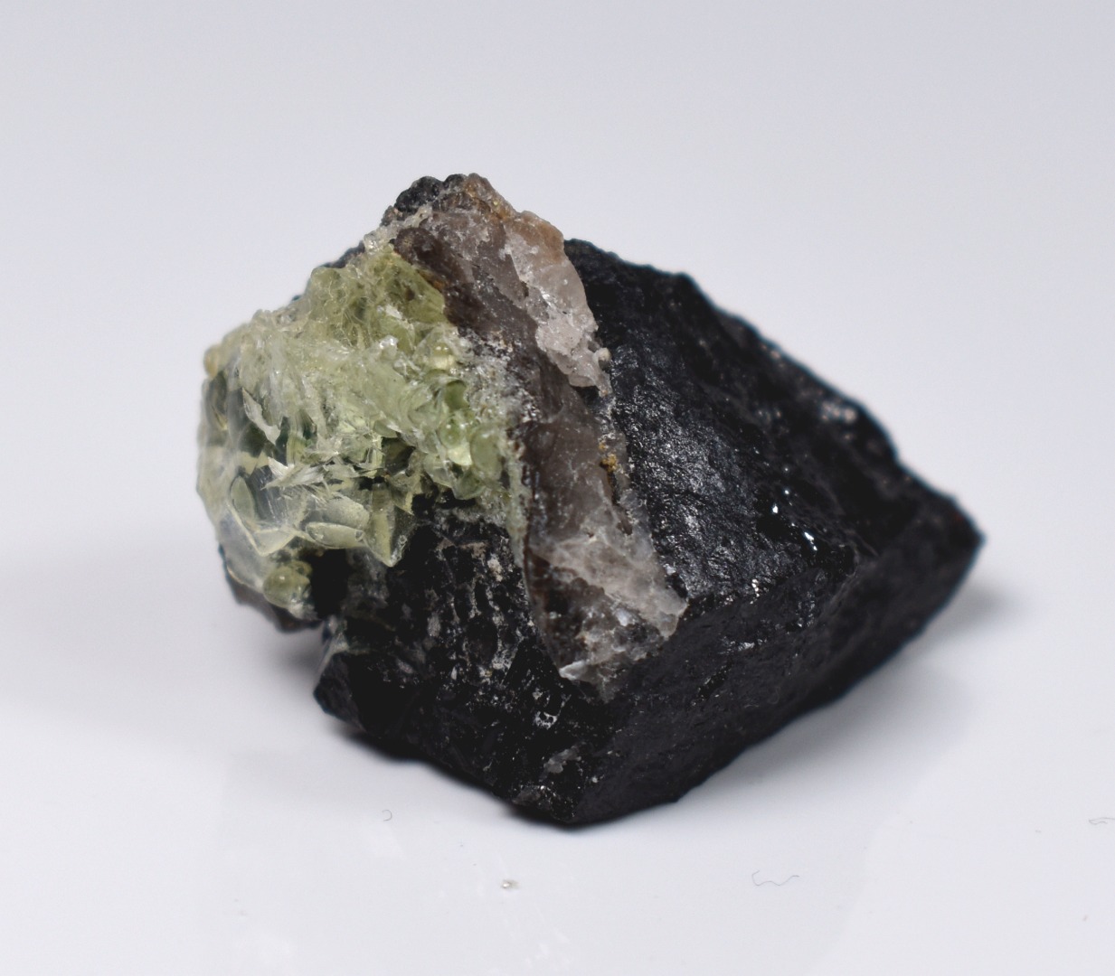 Fluorescent Hyalite Opal with Black Tourmaline - Mineral from Erongo Mountains Namibia, 13 grams - Image 4