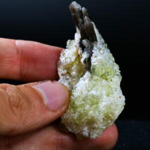 Fluorescent Hyalite Opal with Smoky Quartz, Black Tourmaline - Mineral from Erongo Mountains Namibia, 22 grams