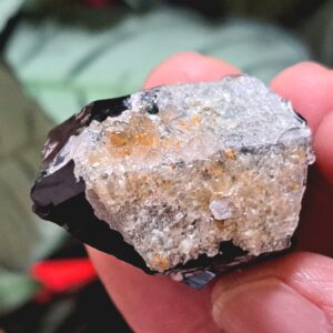 Fluorescent Hyalite Opal with Black Tourmaline - Mineral from Erongo Mountains Namibia , 31 grams