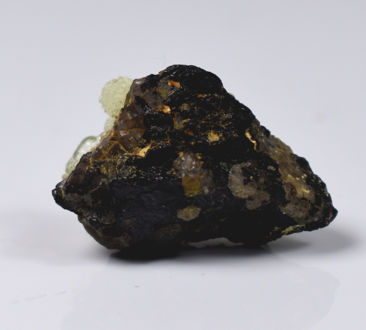 Fluorescent Hyalite Opal with Smoky Quartz, Black Tourmaline - Mineral from Erongo Mountains Namibia, 4 grams - Image 3